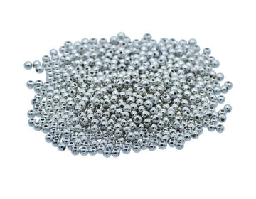 Craft Beads Round Silver Colour 4MM 25Gms – JCBSR4MM
