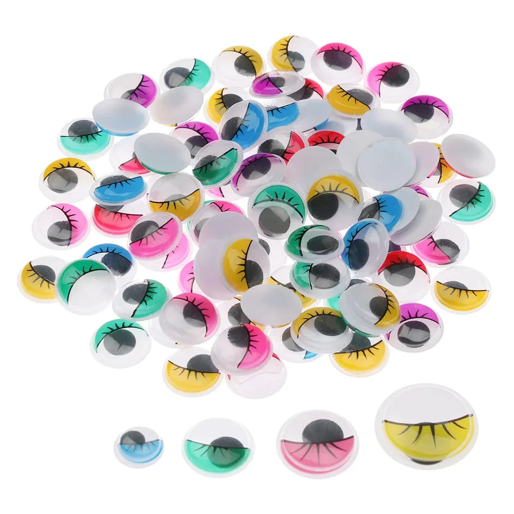 Colorful Googly Eyes with Eyelashes