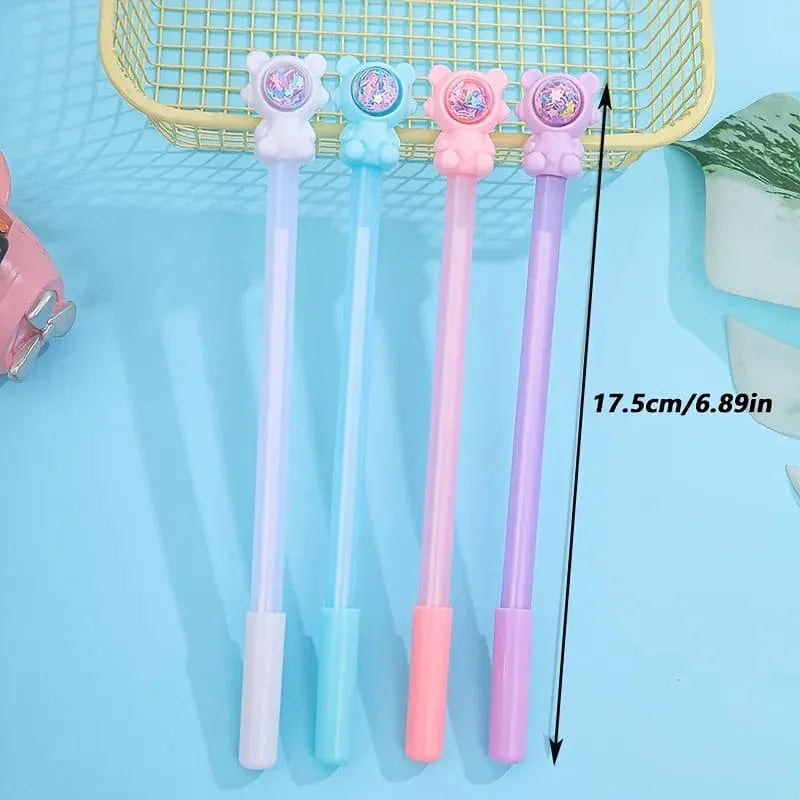 (Buy 1 Get 1 Free ) Pastel Teddy with sequins pen l Pack of 1