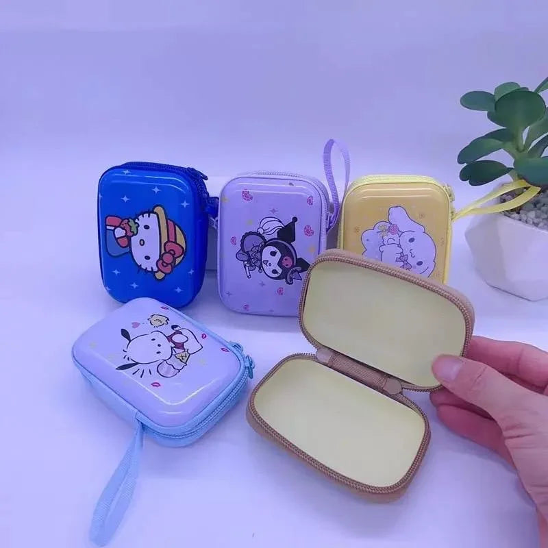 Pastel Kawaii printed Multipurpose Metal Tin Pouch l Effortless Storage for Coins, Earphones, Keys l Pack of 1