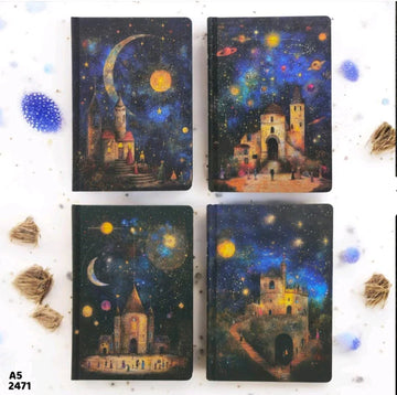 Premium Van gogh edition- Cosmic Town  l  A5 diary l Pack of 1 diary l 128 pages