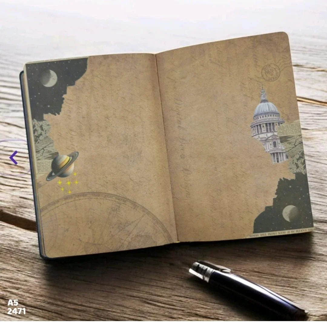 Premium Van gogh edition- Cosmic Town  l  A5 diary l Pack of 1 diary l 128 pages