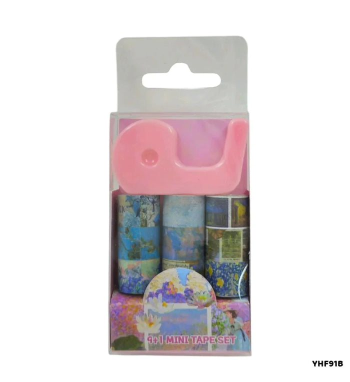 (Buy 1 Get 1 Free ) Van Gogh Mini Washi Tape Set (9+1 Dispenser) pack of 1