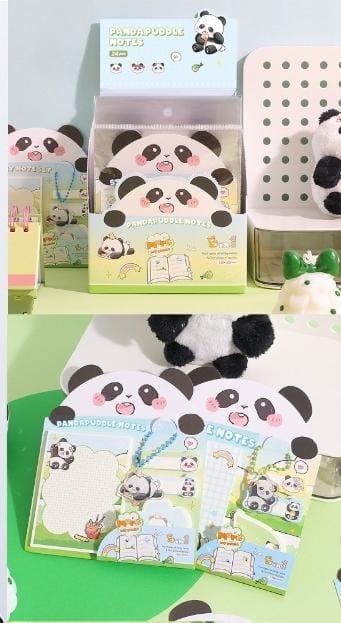 Cute Panda 4in1  Sticky Notes with panda acrylic pendant  l Pack of 1 includes 4 designs (30 sheets each)  l