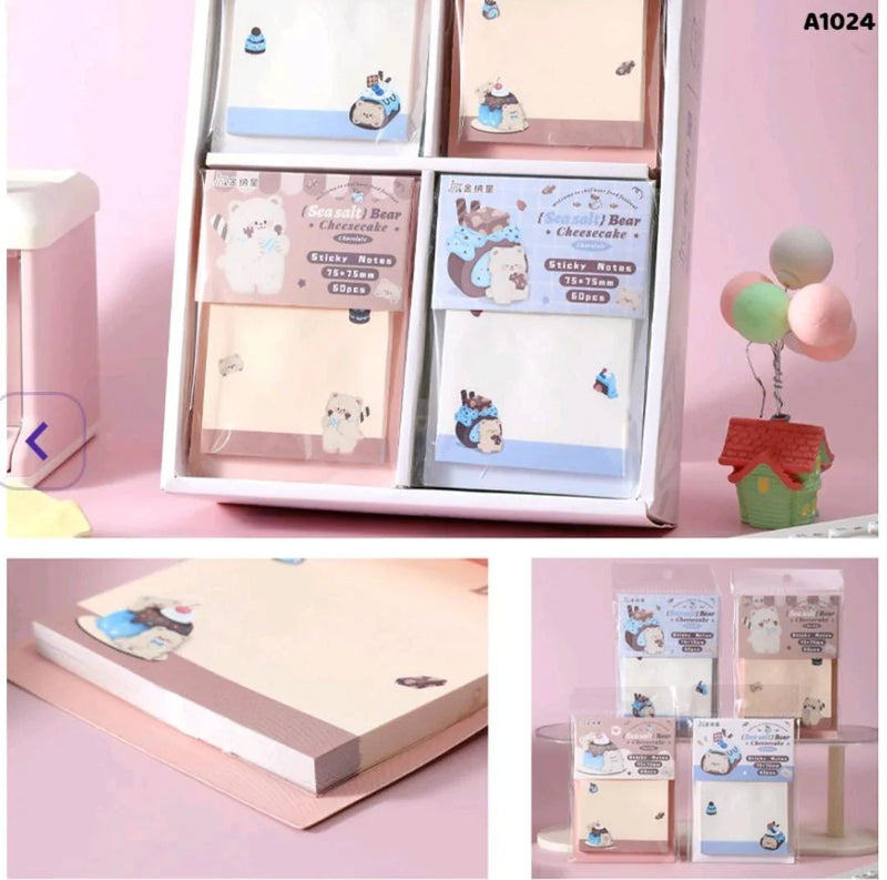(BUY 1 GET 1 FREE) Cute Bear sticky notes 3x3 l Pack of 1 contains 60 sheets