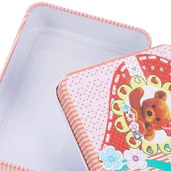 Mini Rectangular  Metal Tin Box l Pack of 1 l  9 X6.5 CM l Storage Solution for Small Treasure