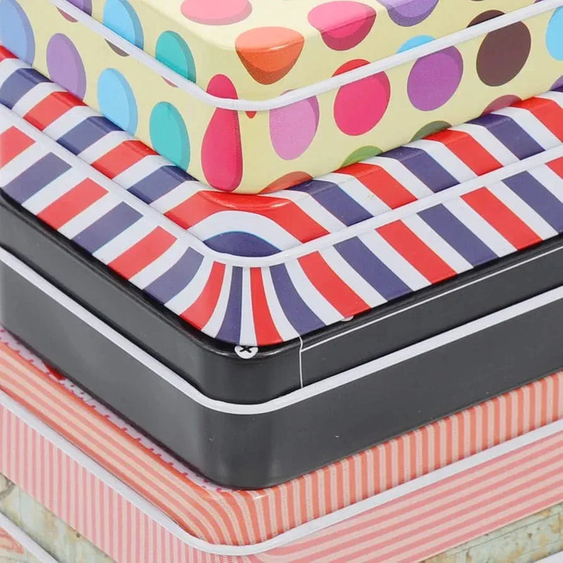 Mini Rectangular  Metal Tin Box l Pack of 1 l  9 X6.5 CM l Storage Solution for Small Treasure