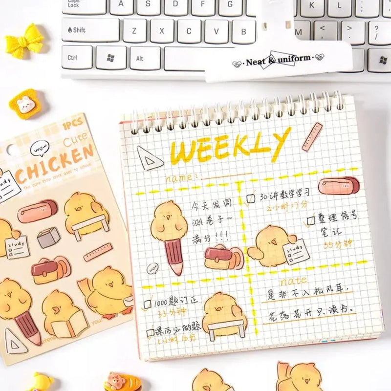 (Buy 1 Get 1 Free) Premium 3D kawaii bear Journaling Stickers l Pack of 1 Sheets l  Stickers for Scrapbooking & Planners