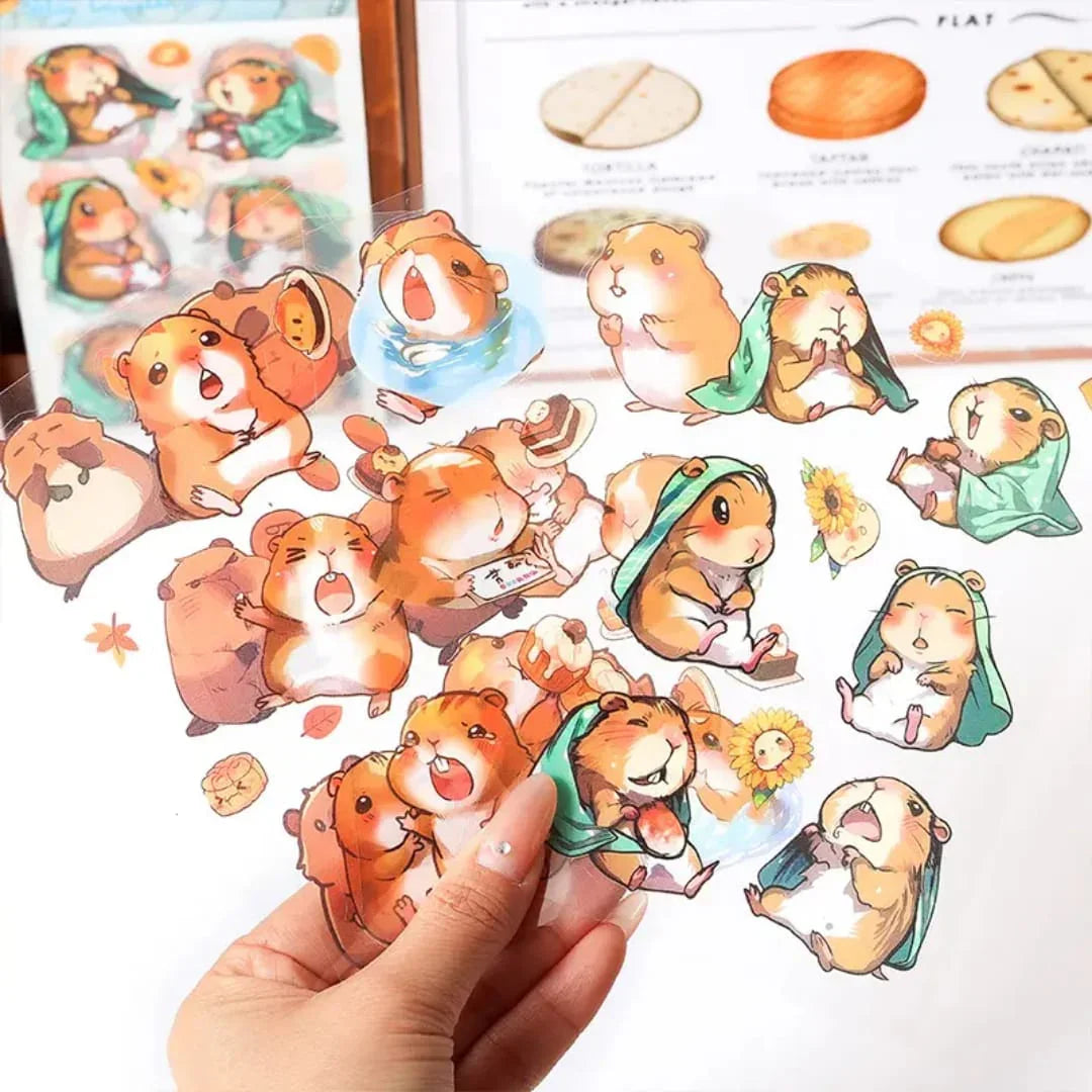 (Buy 1 Get 1 Free) Premium kawaii bear Journaling Stickers l Pack of 6 Sheets l  Stickers for Scrapbooking & Planners