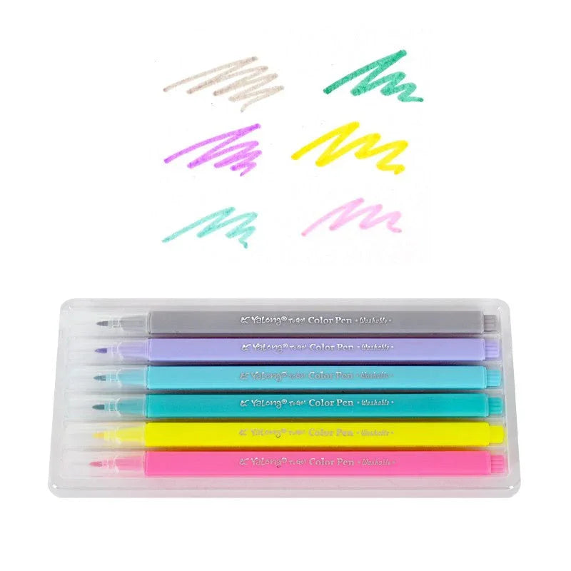 Pastel watercolor pen l Pack of 6 marker l Long lasting and Durable