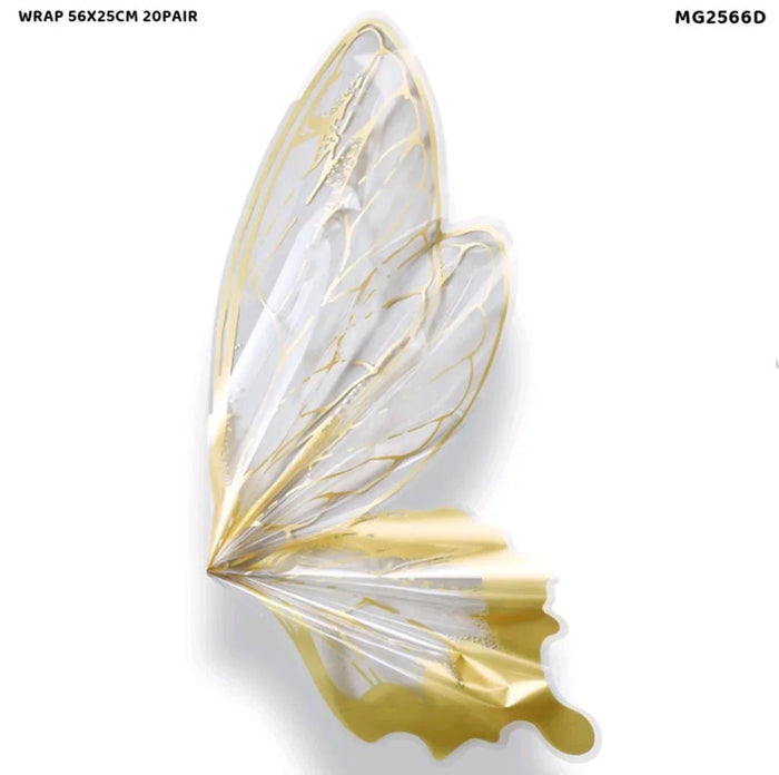 Premium Gold Butterfly Wing Wrapping Paper Sheets (Pack of 20 pair) | Gift Wrappers | Premium 2026 Edition