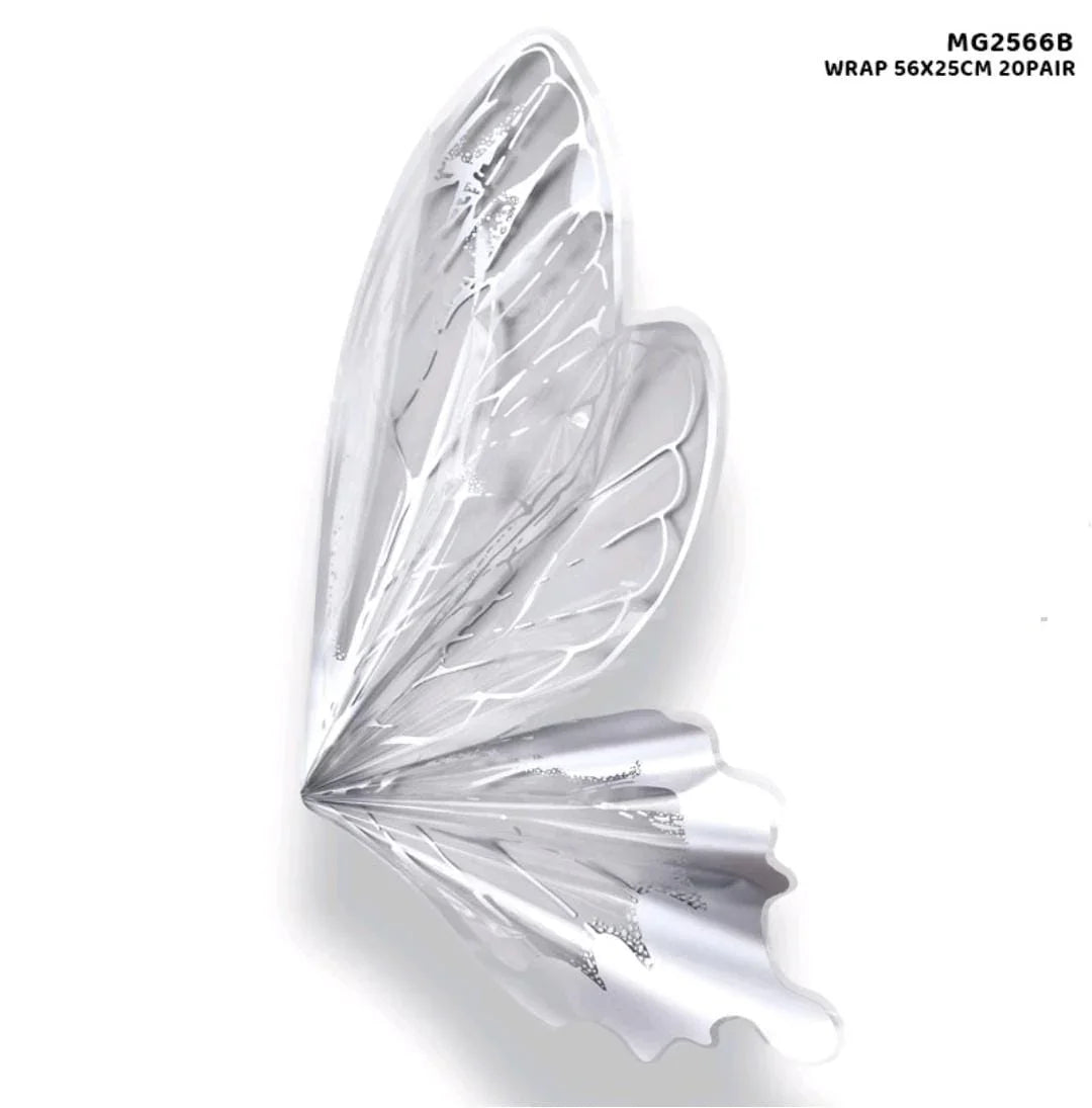 Premium Silver Butterfly Wing Wrapping Paper Sheets (Pack of 20 pair) | Gift Wrappers | Premium 2026 Edition
