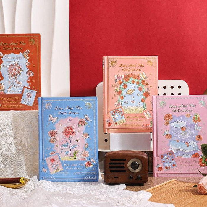 (Buy  1 get 1 free ) Premium Floral edition- Rose and the little prince Printed Fancy Hardbound Diary l Pack of 1
