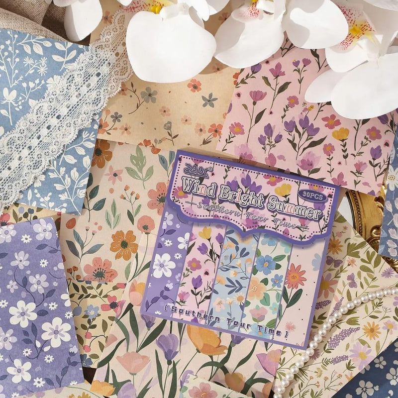 Premium Flower and trees Journaling paper l 120mmx 120mm  l 30 Sheets l Journal and scrapbooking l Pack of 1