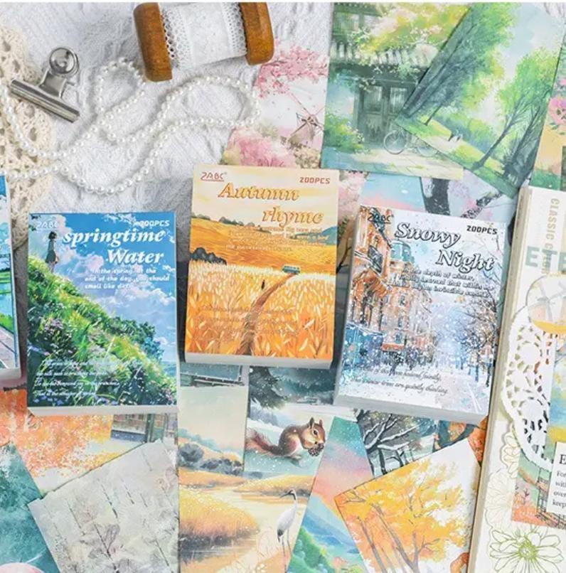 Premium Scenery Journaling paper l 200 Sheets l Journal and scrapbooking l Pack of 1