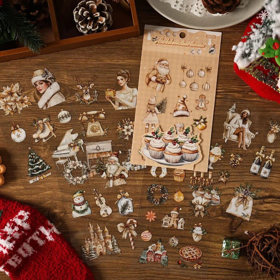 (Buy 1 Get 1 Free ) Premium Christmas sticker l 6 Sheets l Journal and scrapbooking l Pack of 1