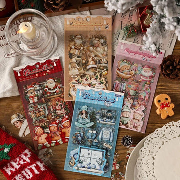 (Buy 1 Get 1 Free ) Premium Christmas sticker l 6 Sheets l Journal and scrapbooking l Pack of 1