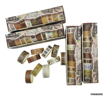Premium Vintage  washi tape l Pack of 1 contains 10 tapes l 15MM X 1.8M Each