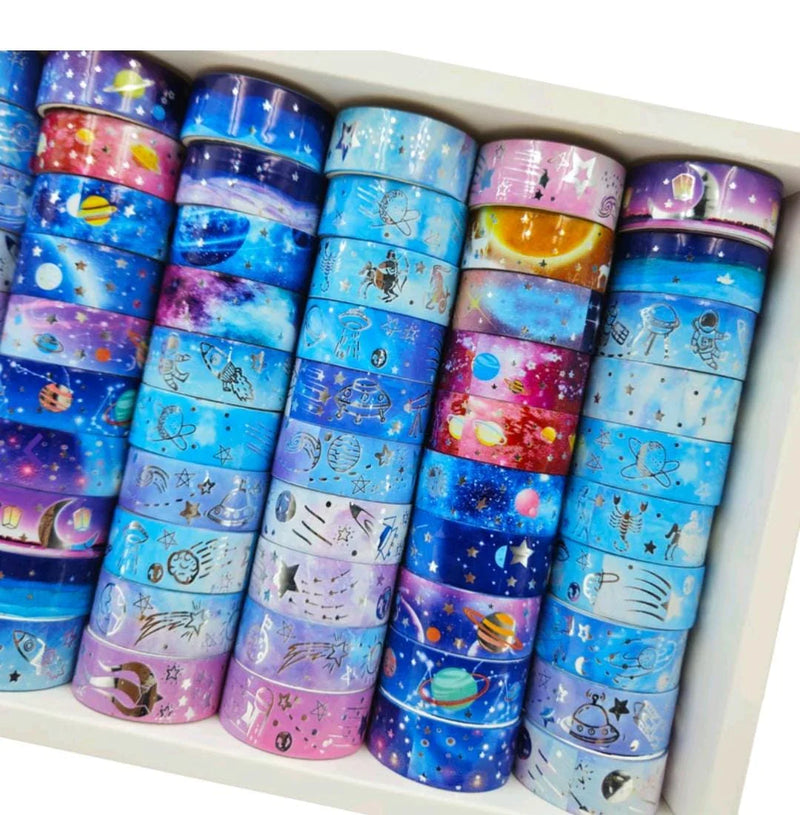 (Pack of 2) Universe washi tapes I Masking tape I Journaling tapes I Scrapbook tapes | Contains 2 tapes