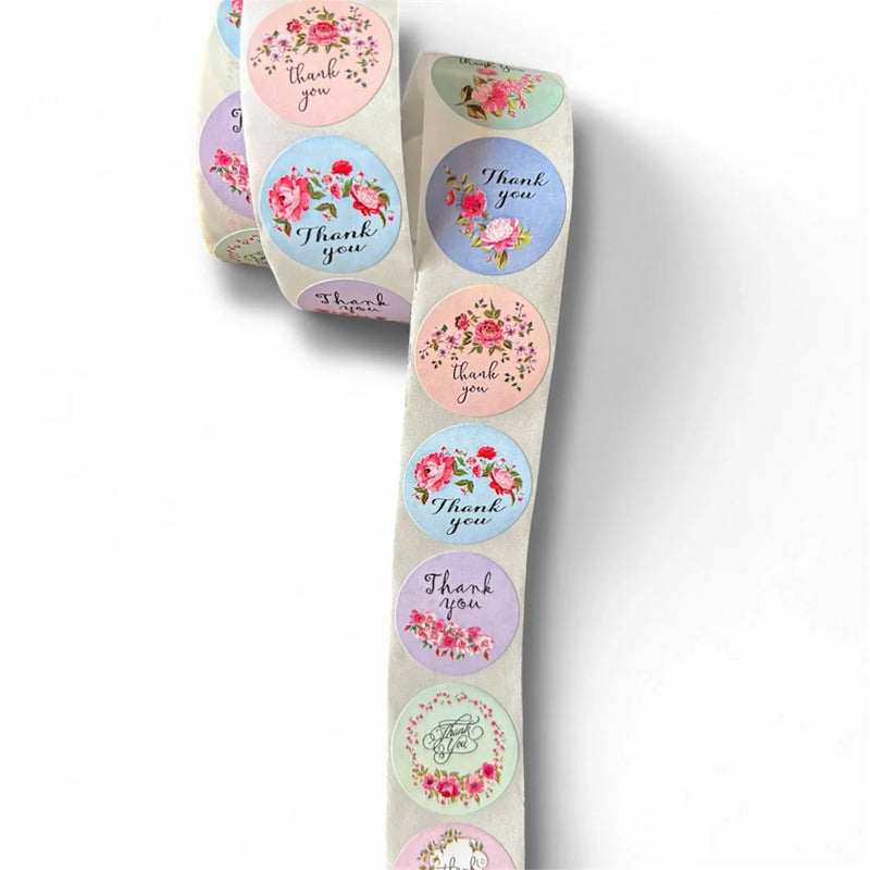 Thank You Stickers & Labels for Packaging (500 Sticker Roll of 1 Inch)