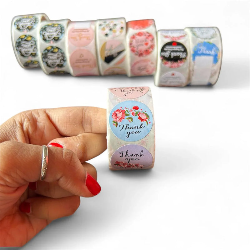 Thank You Stickers & Labels for Packaging (500 Sticker Roll of 1 Inch)