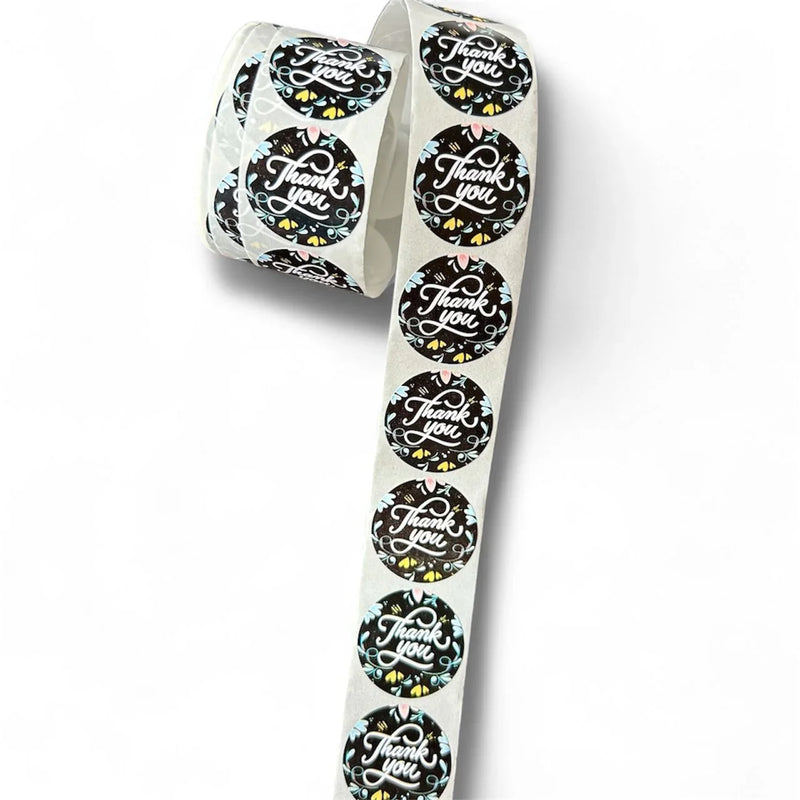 Thank You Stickers & Labels for Packaging (500 Sticker Roll of 1 Inch)