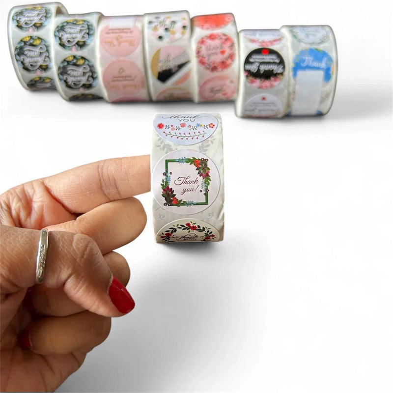 Thank You Stickers & Labels for Packaging (500 Sticker Roll of 1 Inch)