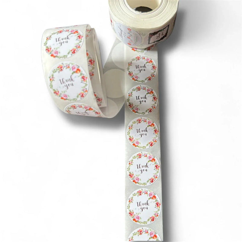 Thank You Stickers & Labels for Packaging (500 Sticker Roll of 1 Inch)