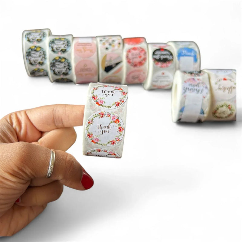 Thank You Stickers & Labels for Packaging (500 Sticker Roll of 1 Inch)