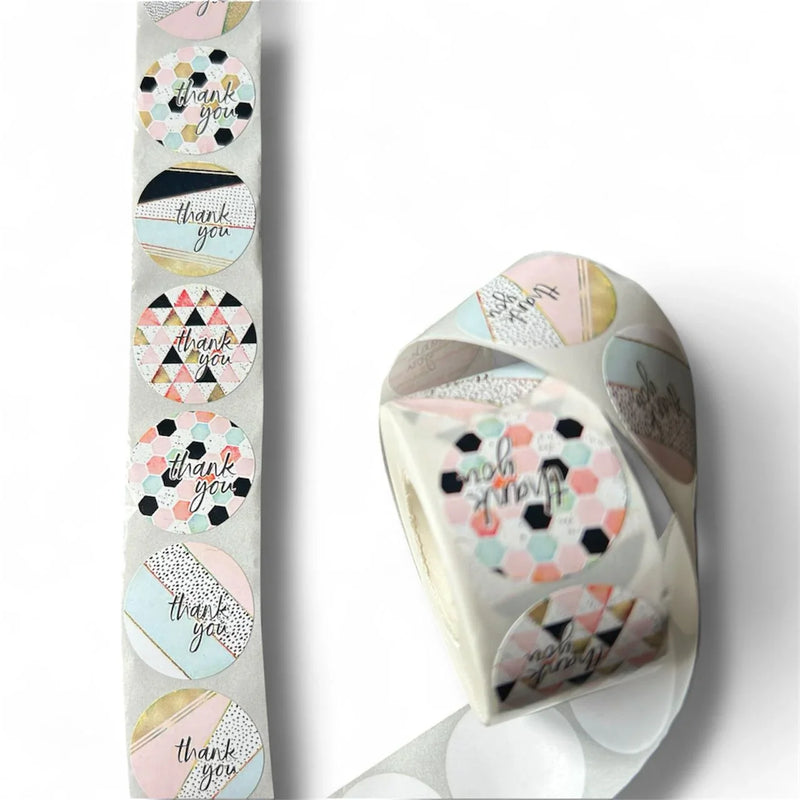 Thank You Stickers & Labels for Packaging (500 Sticker Roll of 1 Inch)