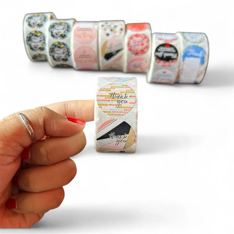 Thank You Stickers & Labels for Packaging (500 Sticker Roll of 1 Inch)