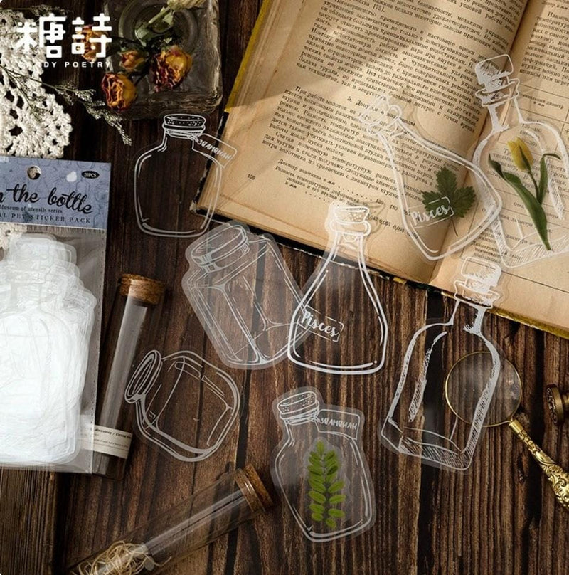 (Buy 1 Get 1 Free) Mini Transparent Bottle jar for resin and journaling  l Pack of 1 Contains 30 pieces