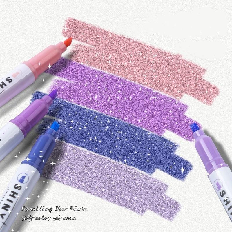 Glittery Dreamy Pastel highlighter (Pack of 4 HIGHLIGHTERS) I Gradual toned Highlighters I Pastel Mildliners