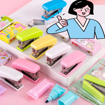 Mini Labubu Stationery Combo Gift Set – Stapler,Highlighter & Pins (Pack of 1)
