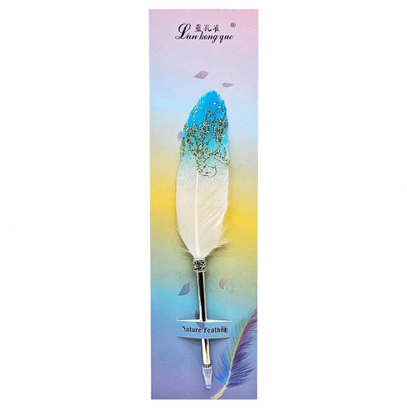 Aesthetic Feather Pen | Glitter Quill Style Gel Pen for Writing