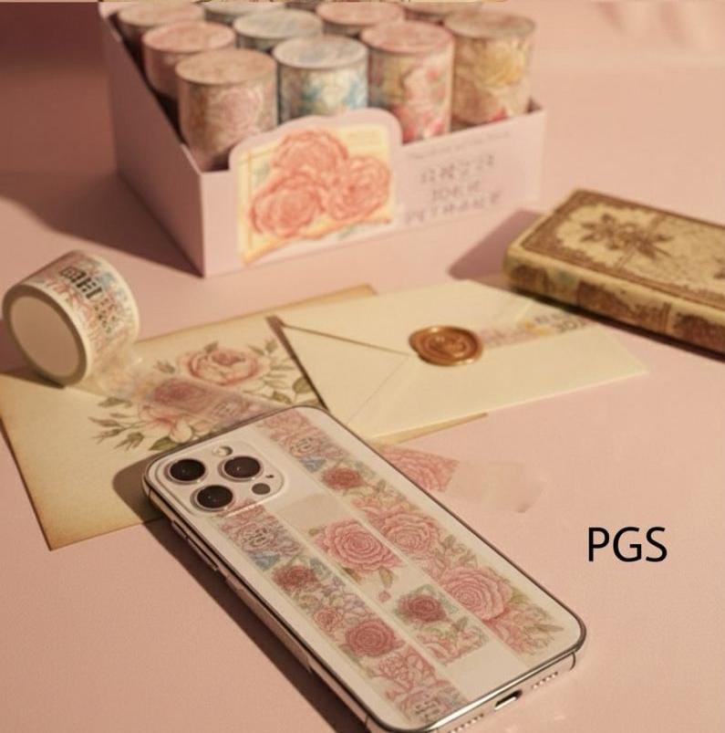 (Buy 1 Get 1 Free) Retro Floral 3D Sticker Washi Tape | 1 Roll 45Mm x 2m