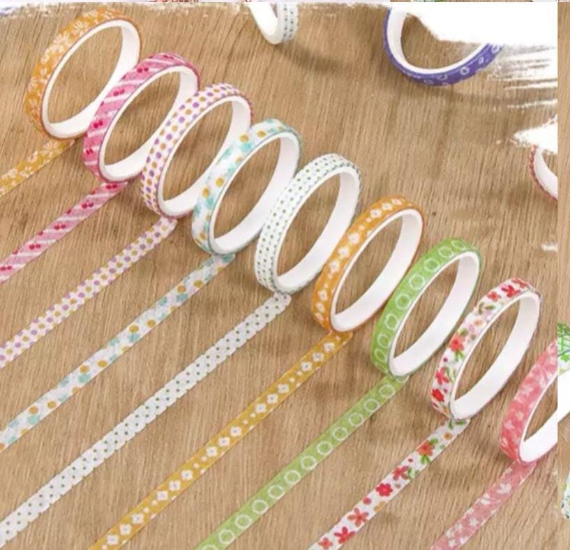 Premium floral Sticker Washi Tape | Pack of 1 contains 10 washi tapes l 45Mm x 2m