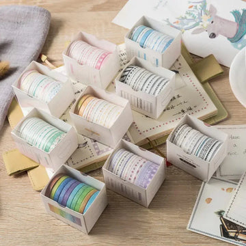 Premium floral Sticker Washi Tape | Pack of 1 contains 10 washi tapes l 45Mm x 2m