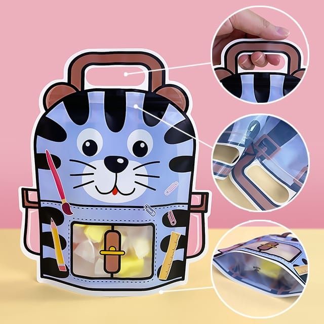 3D Animal ziplock Transparent bag l Pack of 1 l 21CMX 18CM