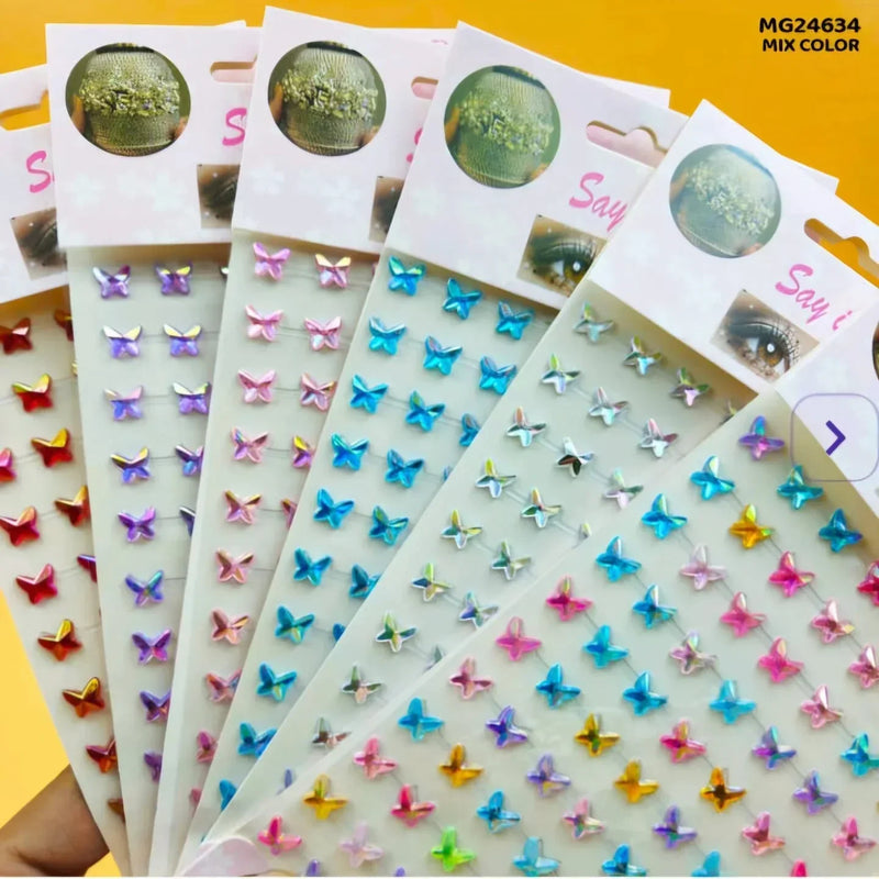 3D Crystal Butterfly Decorative Stickers (Assorted Color)