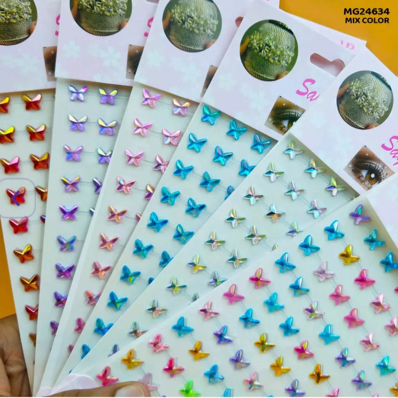 3D Crystal Butterfly Decorative Stickers (Assorted Color)