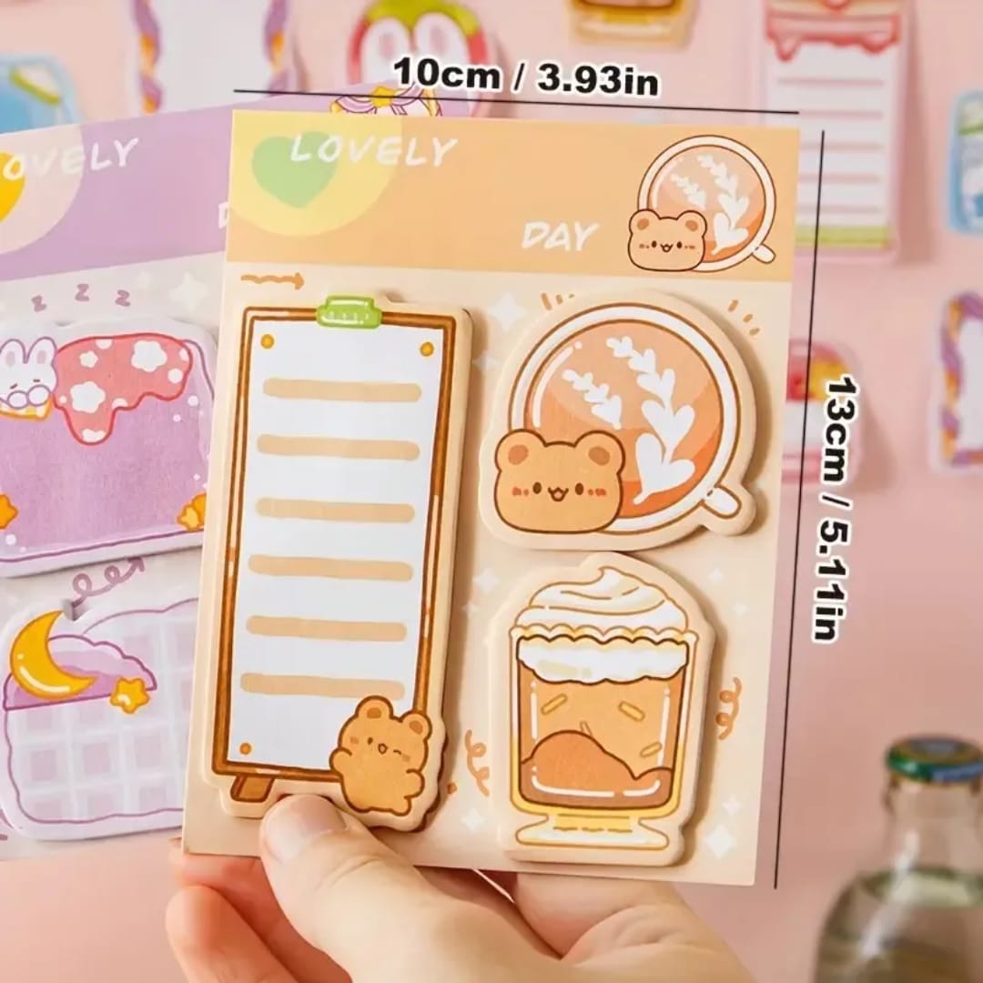 (Buy 1 Get 1  Free ) Cute kawaii sticky notes l Pack of 1 contains 3 designs x20