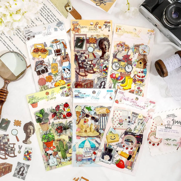 (Buy 1 Get 1 Free) Cute Botanical Journaling Stickers | Pack of 1 contains 4 sheets