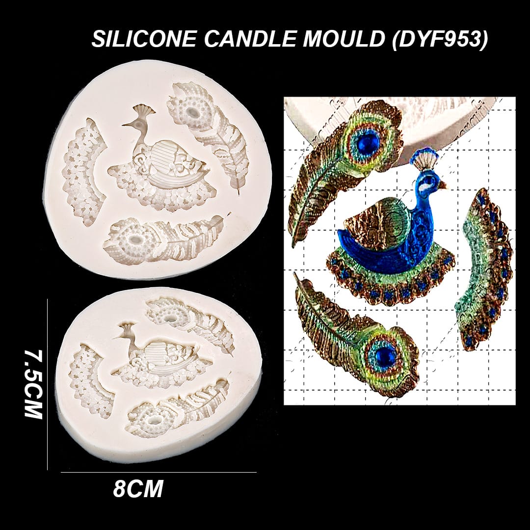 Peacock & Feather Silicone Candle Mould | Pack of 1