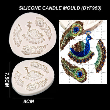 Peacock & Feather Silicone Candle Mould | Pack of 1