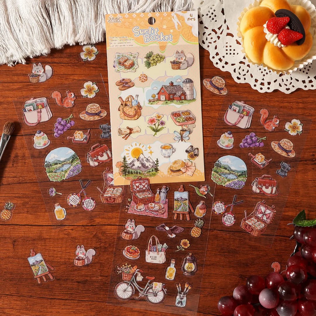 (Buy 1 Get 1 Free ) Premium Bakery theme Sticker for journaling and scrapbooking l Pack of 1 contains 4 sheets