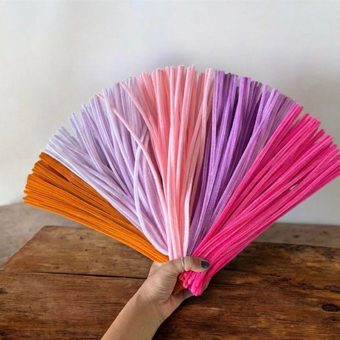 Pastel Dream Pipe Cleaners Combo | Pack of 5 Colors | 100 Pieces Each | Soft & Flexible Craft Stems for DIY, Decoration & Kids Activities