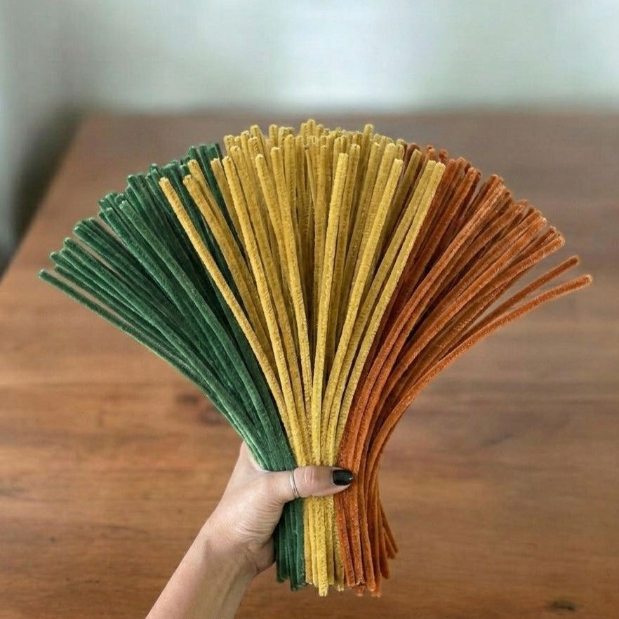 Earthy Neutral Pipe Cleaners Combo | Pack of 3 Colors | 100 Pieces Each | Soft & Flexible Craft Stems for DIY, Decoration & Kids Activities