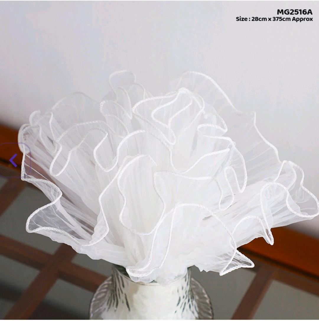 Premium White Wrapping  Net Wrinkled Long  | Gift Wrappers | 64cm | Pack Of 1