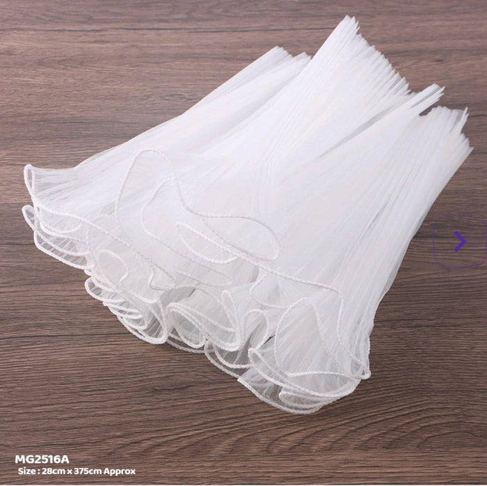 Premium White Wrapping  Net Wrinkled Long  | Gift Wrappers | 64cm | Pack Of 1